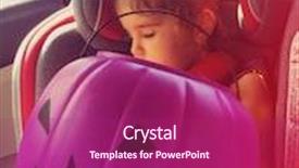  Presentation with filter - PPT theme enhanced with authentic image of a toddler girl asleep in a car seat with a plastic halloween pumpkin - instagram filter background and a violet colored foreground