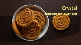  Presentation with festival diwali - Slide set consisting of authentic-indian-snack-chakli background and a tawny brown colored foreground