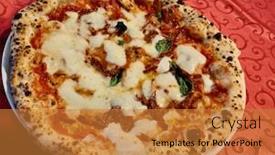  Presentation with owen - PPT theme having authentic-italian-wooden-owen-baked background and a gold colored foreground