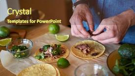  Presentation with tacos - Audience pleasing PPT layouts consisting of authentic mexican food - making tacos at home backdrop and a tawny brown colored foreground