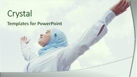  Presentation with muslim women - Presentation theme with authentic muslim arabic girl background and a cream colored foreground