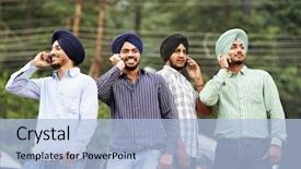  Presentation with turban - Beautiful presentation design featuring authentic native indian punjabi sikh backdrop and a light blue colored foreground