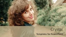  Presentation with self care - Presentation design featuring authentic-people-portrait-candid-portrait background and a coral colored foreground