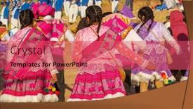  Presentation with region - Slides featuring authentic-peruvian-dance-in-titicaca background and a red colored foreground