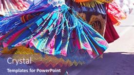  Presentation with region - Amazing theme having authentic-peruvian-dance-in-titicaca backdrop and a ocean colored foreground