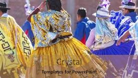 Presentation with dance - Presentation consisting of authentic-peruvian-dance-in-titicaca background and a gold colored foreground
