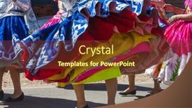  Presentation with region - Presentation theme consisting of authentic-peruvian-dance-in-titicaca background and a tawny brown colored foreground