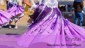  Presentation with region - Colorful presentation theme enhanced with authentic-peruvian-dance-in-titicaca backdrop and a lilac colored foreground