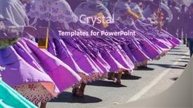  Presentation with region - Presentation theme consisting of authentic-peruvian-dance-in-titicaca background and a violet colored foreground