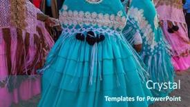  Presentation with dance - Beautiful PPT theme featuring authentic-peruvian-dance-in-titicaca backdrop and a ocean colored foreground