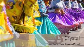  Presentation with region - Audience pleasing slide deck consisting of authentic-peruvian-dance-in-titicaca backdrop and a light gray colored foreground