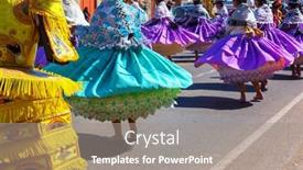  Presentation with region - Cool new presentation theme with authentic-peruvian-dance-in-titicaca backdrop and a gray colored foreground