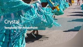  Presentation with folk dance itik itik - Colorful PPT theme enhanced with authentic peruvian dance backdrop and a teal colored foreground