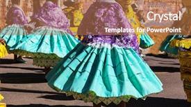  Presentation with folk dance - PPT theme featuring authentic peruvian dance background and a coral colored foreground
