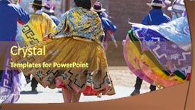  Presentation with folk dance - PPT layouts consisting of authentic peruvian dance background and a tawny brown colored foreground