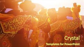  Presentation with folk dance - Beautiful theme featuring authentic peruvian dance backdrop and a tawny brown colored foreground