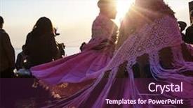  Presentation with folk dance - PPT theme having authentic peruvian dance background and a tawny brown colored foreground