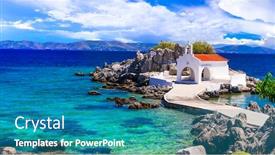  Presentation with greek islands - Audience pleasing PPT theme consisting of authentic-traditional-greek-islands-unspoiled backdrop and a teal colored foreground