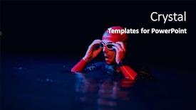  Presentation with swimmer - PPT theme having authentic-triathlete-swimmer-having background and a black colored foreground