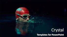  Presentation with swimmer - PPT theme consisting of authentic-triathlete-swimmer-having background and a black colored foreground