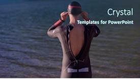  Presentation with triathlon - Amazing slides having authentic-triathlon-athlete-getting-ready backdrop and a tawny brown colored foreground