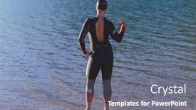  Presentation with triathlon - Slides featuring authentic-triathlon-athlete-getting-ready background and a gray colored foreground