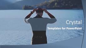  Presentation with triathlon - Slides enhanced with authentic-triathlon-athlete-getting-ready background and a teal colored foreground