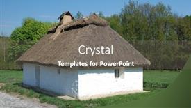  Presentation with air - Amazing presentation having authentic-ukrainian-house-in-pirogovo backdrop and a gray colored foreground