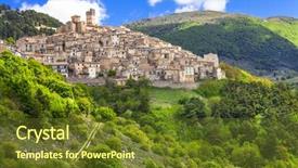 Presentation with italy - Colorful slide set enhanced with authentic villages of italy - castel backdrop and a tawny brown colored foreground