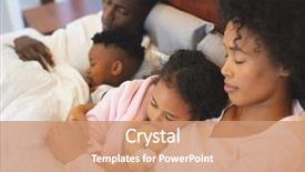  Presentation with social isolation - Slide set with authentication - close-up of african american family background and a coral colored foreground