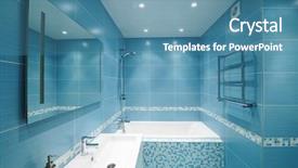  Presentation with room interior design - PPT theme enhanced with author of this interior design background and a teal colored foreground