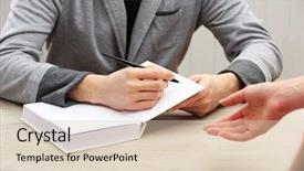  Presentation with blank note book and wooden - Audience pleasing PPT theme consisting of author signing autograph in own backdrop and a lemonade colored foreground