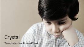  Presentation with autism - Cool new PPT theme with autism - child portrait backdrop and a soft green colored foreground