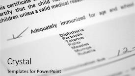  Presentation with immunization - Amazing slides having child's immunization record backdrop and a light gray colored foreground