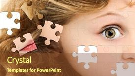  Presentation with autism puzzle - Audience pleasing theme consisting of autism - close up of profile child backdrop and a tawny brown colored foreground