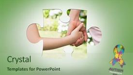  Presentation with autism - PPT theme having autism awareness day against green background and a mint green colored foreground