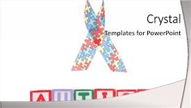  Presentation with autism - Audience pleasing presentation theme consisting of autism awareness ribbon above letter backdrop and a white colored foreground