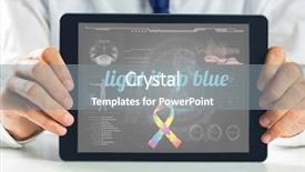  Presentation with autism awareness - Beautiful PPT theme featuring autism awareness ribbon against medical backdrop and a gray colored foreground