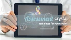  Presentation with autism awareness - Slide set featuring autism awareness ribbon against medical background and a gray colored foreground