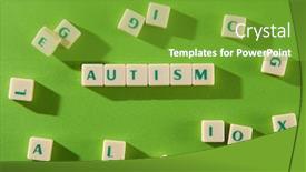  Presentation with autism - Presentation theme enhanced with autism-word-cubes-on-green background and a tawny brown colored foreground