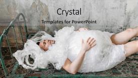  Presentation with packaging - Slide set having autistic - autist wrapped in packaging film background and a light gray colored foreground