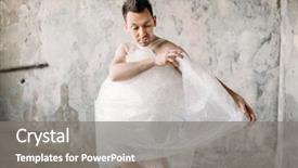  Presentation with packaging - Audience pleasing slide deck consisting of autistic - naked freak man wrapped backdrop and a gray colored foreground