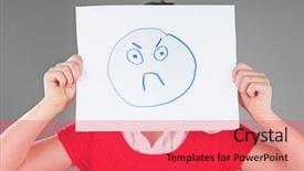  Presentation with emotion - Presentation theme enhanced with autistic - young child holding up sign background and a red colored foreground
