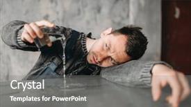  Presentation with autistic - Presentation design having autistic man pours water background and a gray colored foreground