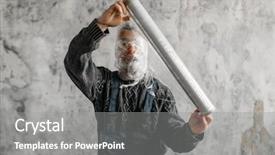  Presentation with autism - Presentation theme having autistic plays with packaging film background and a gray colored foreground