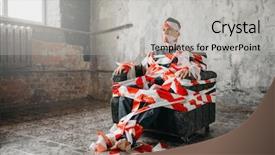  Presentation with autistic - Slides having autistic sitting on a chair background and a light gray colored foreground