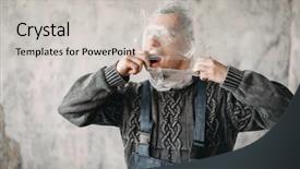  Presentation with packaging - Presentation design consisting of autistic with packaging film background and a light gray colored foreground