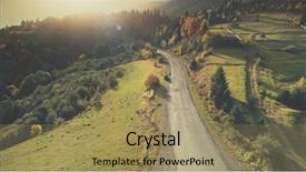  Presentation with hill road - Presentation consisting of autmobile - mountain hill country road car background and a coral colored foreground