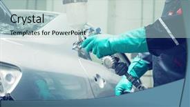  Presentation with spray - PPT theme with auto - spray gun with paint background and a lemonade colored foreground