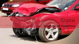  Presentation with truck accident - Beautiful presentation design featuring auto-accident-truck-hit-right backdrop and a red colored foreground